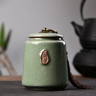 Caja de té sellada de cerámica para almacenamiento de té, tarro de almacenamiento de Puer (3)