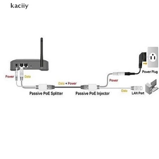 kaciiy power over ethernet pasivo poe adaptador inyector + splitter kit 5v 12v co