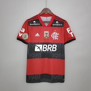 Jersey/camiseta de fútbol Flamengo RJ local 2021/2022 todos los patrocinadores versión con parches