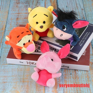 (hhhot+) 12 cm Winnie the Pooh oso lindo de dibujos animados muñecas de peluche juguetes llavero colgante regalo