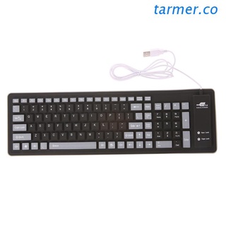 tar1 teclado plegable impermeable usb teclado con cable 103 teclas de silicona suave teclado