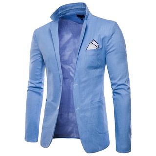 9-color moda algodón lino chaqueta de verano de los hombres comodidad Blazer para hombre Slim Fit chaqueta trajes Blazers hombres calidad Casual traje