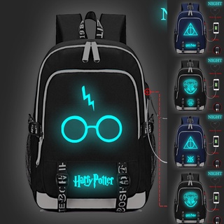 Harry Potter Patrón USB Recargable Luminoso Mochila Estudiante Bolsa De Viaje Tm2P
