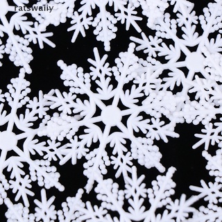 ratswaiiy 10 unids/set 12 pétalos de plástico blanco copos de nieve copos de navidad decoración co