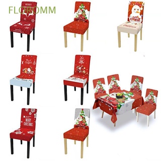 FLOROMM Dining Room Seat Cover Stretchable Slipcover Christmas Chair Covers Elastic Removable Home Decor Soft Santa Printed