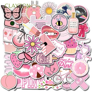 CLAYTON Pink VSCO Girl Sticker Waterproof Classic Toys Graffiti Sticker Laptop Forest Friends 50pcs Cartoon Toy Car PVC Luggage/Multicolor