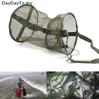 [Daydayto] red de pesca portátil redonda plegable peces camarones malla jaula fundición red pesca trampa [MY] (5)