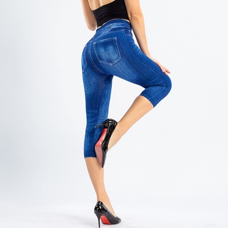 leggings elasticidad cadera levantamiento de las mujeres color sólido slim capri pantalones para uso diario (8)