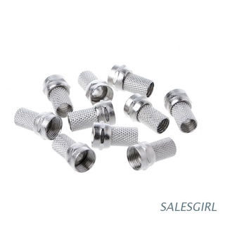 SALESGIRL 10 Pcs 75-5 F Connector Screw On Type For RG6 Satellite TV Antenna Coax Cable Twist-on