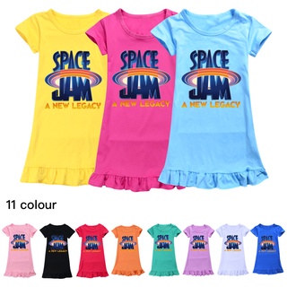 Baju espacio mermelada niñas vestido de dibujos animados impresión bebé pijamas ropa de hogar moda fiesta con vestido de princesa