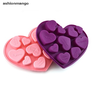 [ashionmango] Molde de silicona en forma de corazón inglés, Chocolate, Chocolate, Fondant, herramienta de decoración de pasteles