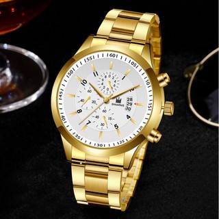 Three-eye creative watch alloy steel business watch leisure fashion quartz watch