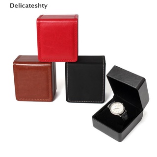 [delicateshty] 1pcs cuero pu caja de reloj individual showxcase organizador de joyería caja de regalo caliente