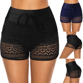 Women's Swimming Trunks Lace Solid Color Conservative Swimming Trunks Shorts