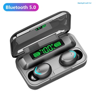 [AMBR EarPhone] F9-5C TWS Bluetooth 5.0 Rechargeable Smart Touch Wireless Earphones with Mic