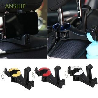 ANSHIP Foldable Clips Car Seat Back Hooks 2 in 1 Phone Holder Car Hooks Grocery Vehicle Universal Bag Adjustable Car Headrest Hook/Multicolor