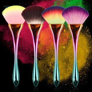 Brochas de maquillaje herramientas de maquillaje polvo cosmético base brocha sombra de ojos Color arco iris caramelo Color ventilador forma