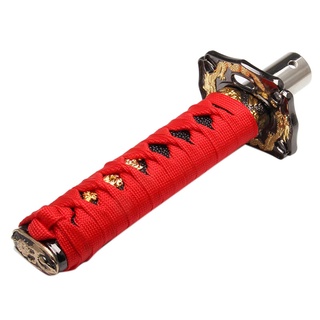 pomo de palanca de cambios universal de 150 mm katana samurai con adaptadores de palanca de cambios (rojo y negro)