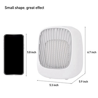Mini Ventilador Portátil De aire acondicionado/enfriador con 7 colores con luz Led ajustable De 3 Velocidades/Desktop/para oficina del hogar (8)