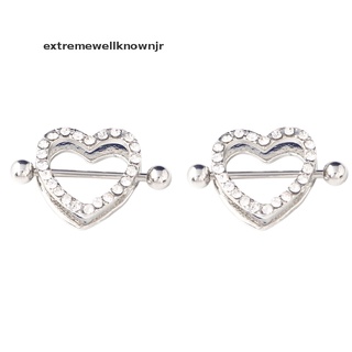 ewjr 1pc/1 par de piercings en forma de corazón para pezones, anillo de pezón, barra de acero, joyería nueva (4)