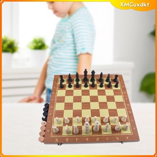 portátil 15x15" plegable plegable de madera juego de ajedrez tablero de ajedrez juego de mesa juguete