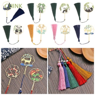 CHINK Stationery Bookmark Chinese Style Tassel Peacock Book Clip Pagination Mark School Office Supplies Metal Book Markers Retro Brass
