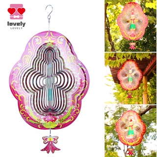 Gingerbread Man Wind Chime Pendant 3D Stainless Steel Wind Spinner Creative Christmas Hanging Ornament for Home Garden