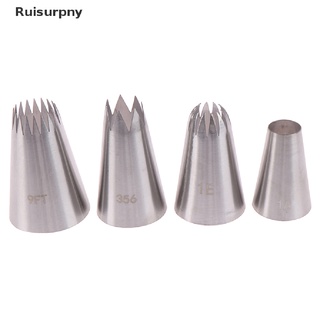 [Ruisurpny] 4Pcs Large Icing Piping Nozzles Russian Pastry Tips Baking Tool Cake Decor Set Hot Sale