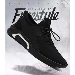 Nuevo otoño transpirable zapatillas de deporte de los hombres de estilo coreano de moda de estilo británico versátil de malla zapatos de superficie negro deportes Casual zapatos de una pieza (7)