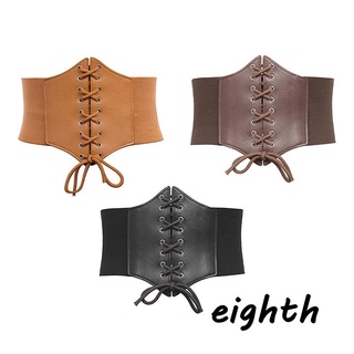 ♧ BV ♠ Cuerda Atada Negro Cintura Corsé , Europeo De La Moda De Las Mujeres Elástico Vintage Extra Ancho Vestido Cinturón , (1)