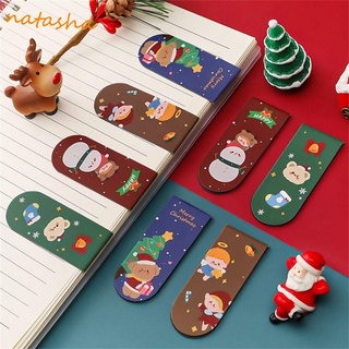 Natasha papelería suministros escolares suministros escolares página etiqueta lectura libro marca de navidad imán marcador (1)