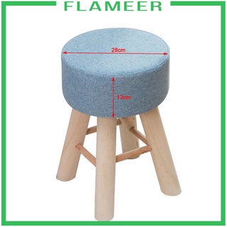 [FLAMEER] Funda redonda de tela de lino para taburete de madera