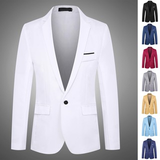 traje de hombre manga larga casual negocios slim fit formal un botón blazer