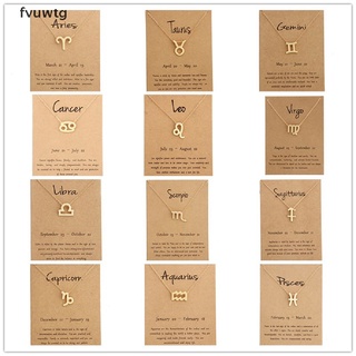fvuwtg 12 zodiac signo collares con tarjeta de regalo constelaciones colgante cadenas de oro gargantilla para mujeres moda joyería co