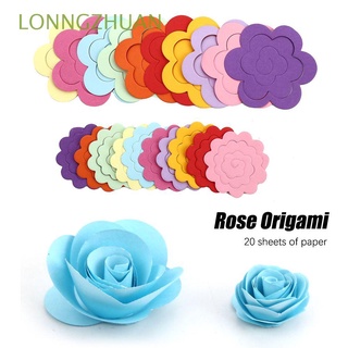 LONNGZHUAN Gift Rose Origami Colorful Origami Art Paper Folding Origami Technology Manual Material DIY Flower Partially Prepared Products Education Tool Craft Paper