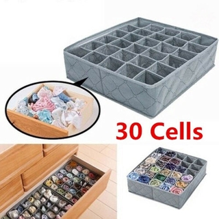 30 rejillas de ropa interior calcetines de almacenamiento cajón armario carbón de bambú organizador caja (3)