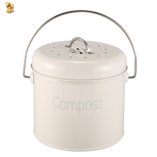 Compost bi 3l-papelera De cocina De acero inoxidable-Filtro De cocina con tapa Para alimentos y residuos