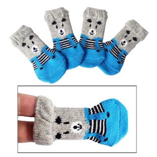 4 lindos calcetines antideslizantes para mascotas/gatos/cachorros/perros