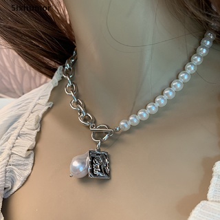 [sixhumor] collar vintage barroco irregular de perlas con colgante punk joyería co