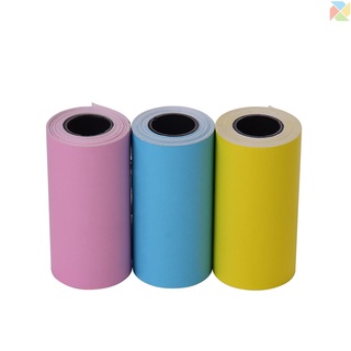 Sh rollo de papel adhesivo de Color imprimible, papel térmico directo con Mini impresora fotográfica autoadhesivo de 57 x 30 mm (2,17 x 1,18 pulgadas) para impresora térmica de bolsillo PeriPage A6 para PAPERANG P1/P2 Mini impresora fotográfica, 3 rollos (1)