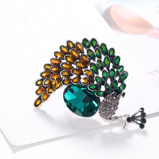 Fashion Peacock Animal Crystal Women Brooch Pin Breastpin Jewelry Wedding