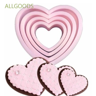 Allgoods molde de pastel de corazón para cocinar Fondant cortador de galletas en forma de galleta DIY en forma de émbolo herramientas de cocina/Multicolor