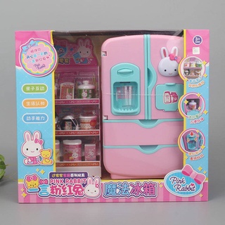 Juguetes de cocina conjuntos de cocina de niñas juguetes de hombro juguetes 2020 juguete caliente rosa conejo genuino Mini refrigerador lavadora juego casa carro de cocina comprar lado escuchar regalo juguete
