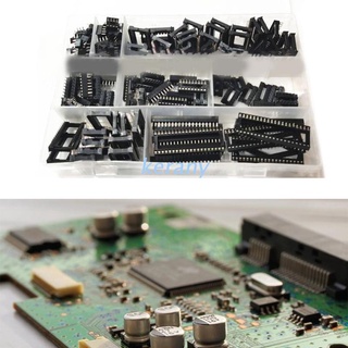 Ky 122Pcs 2.54mm Pitch Dual Row DIP IC Sockets Solder Type Adaptor Set 6 8 14 16 18 24 28 40Pin 8 Types IC Socket Adaptor