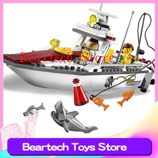 10646 bela ciudad velocidad vehículos pesca barco barco juguete compatible lego 60147
