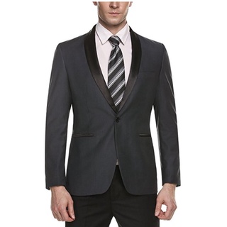 hombre slim fit casual de un botón traje abrigo chaqueta formal de negocios blazers