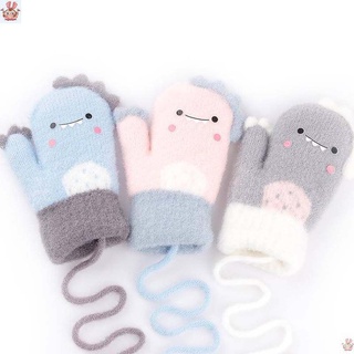 uliano cómodo cálido manoplas suave espesar bebé guantes de invierno niños bebé de dibujos animados niños peludo de algodón manoplas/multicolor (2)