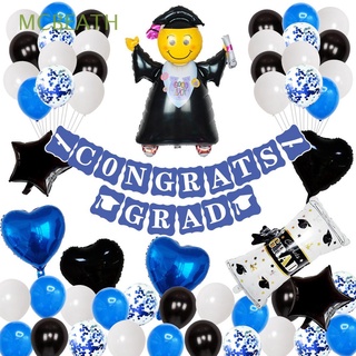 mcbeath 1 set de decoración de graduación lindo fiesta suministros globo conjunto con bandera moda felicitaciones grad azul y dorado ceremonia de graduación/multicolor