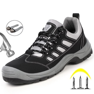 Transpirable zapatos de seguridad de los hombres botas Anti-aplastamiento de la construcción al aire libre zapatillas de deporte ligero de acero puntera de trabajo botas de seguridad para los hombres hq6n