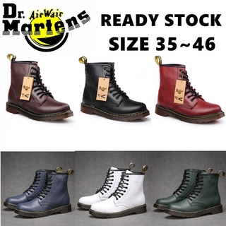6 colores New England Dr.Martens Martin botas Unisex de cuero Real botas de tobillo hombres mujeres Kasut alta parte superior botas de cuero